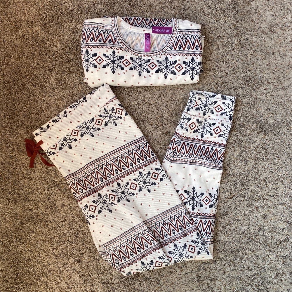 Adore Me Muriel Plus Size 2x Thermal Waffle pajamas